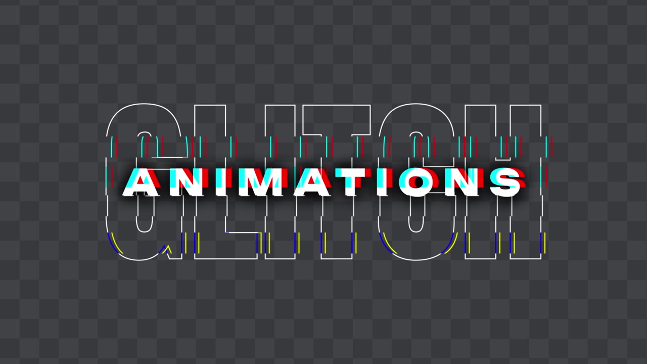 Glitch tekstanimasjon 01 Adobe After Effects 2023 Oppløsning 3840×2160 RGB-versjon inkludert
