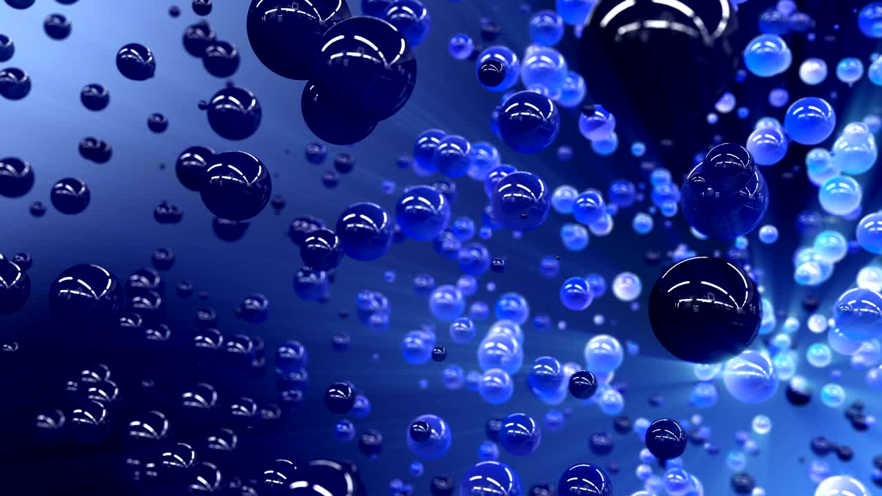 3d 렌더링 파란 공이 흐르는 배경