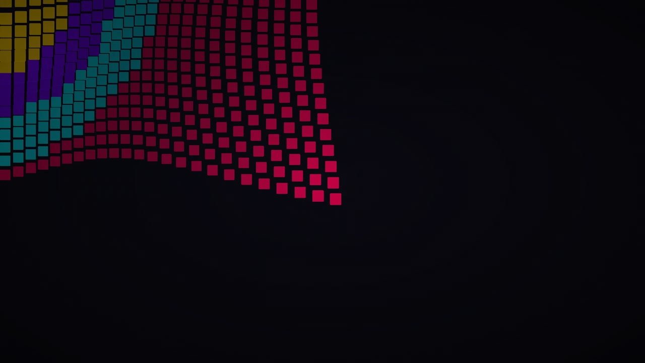 Abstract Motion Graphic of Waving Colorful Pixel Grid