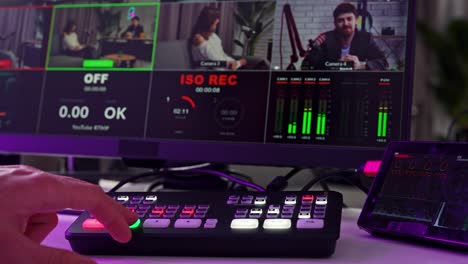 operating a live video production switcher