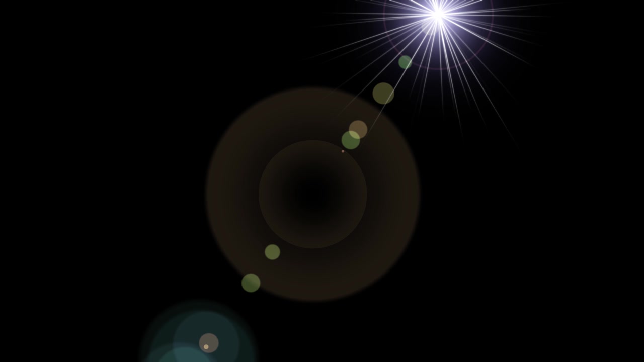 Klart hvid lens flare-effekt på sort baggrund