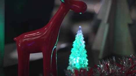 close up of a light up christmas tree used for decorating at holiday time.