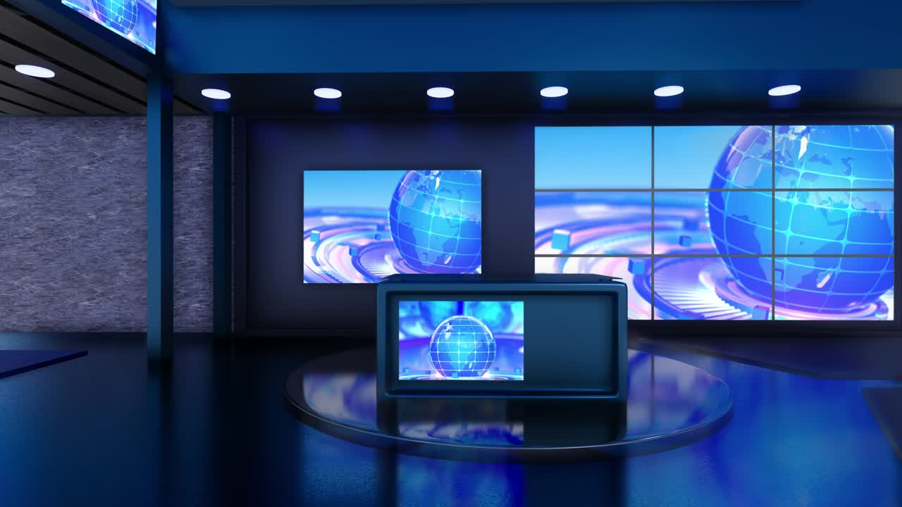 3D 가상 TV 스튜디오 뉴스