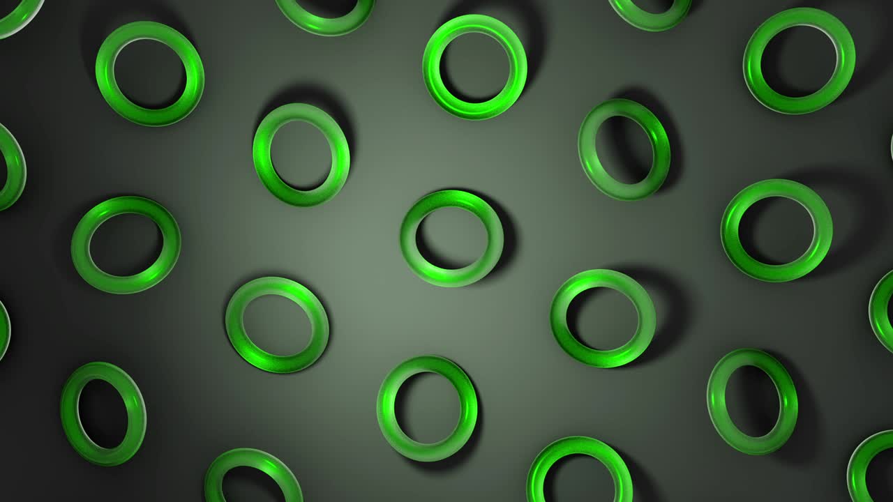 torus de vidrio verde 3d girando en una superficie oscura. animación de bucle sin costuras 4k creativa y abstracta.