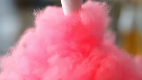 close-up of pink cotton candy