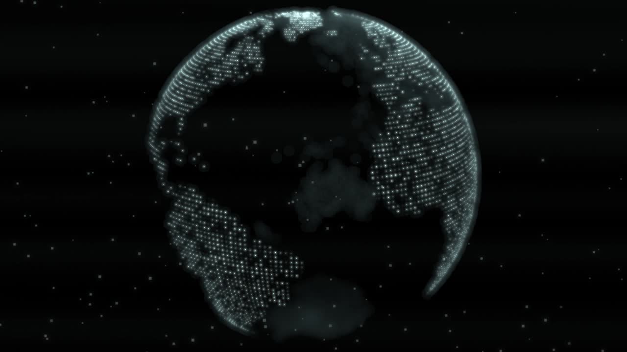 Futuristic Digital Earth Planetary Globe Grid Glowing Hologram - 4K Seamless Loop Motion Background Animation