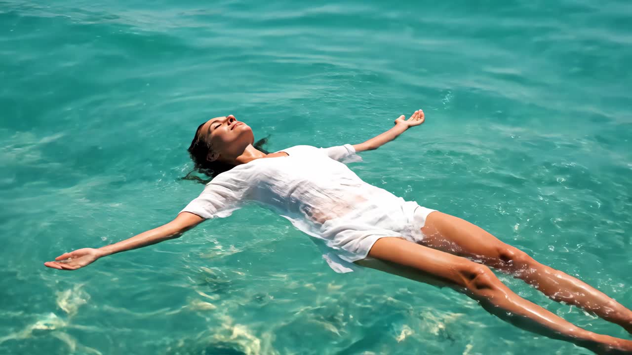 Woman relaxing in the sea