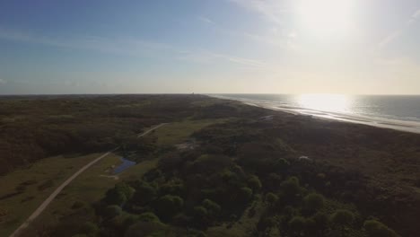 Antena:-La-Reserva-Natural-De-Dunas-De-Oostkapelle-Con-Potros-Pastando