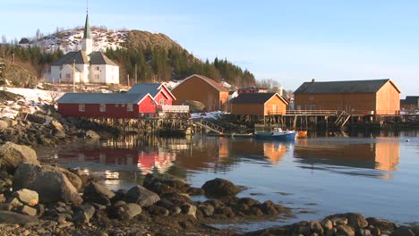 a pretty small village in the arctic lofoten islands norway