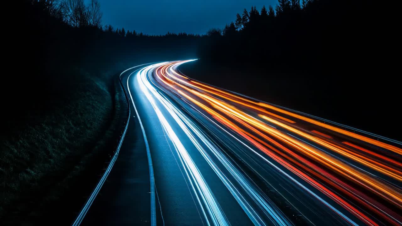 Night Highway Curve
