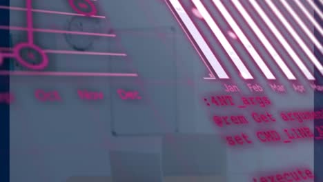 animation of data processing over office