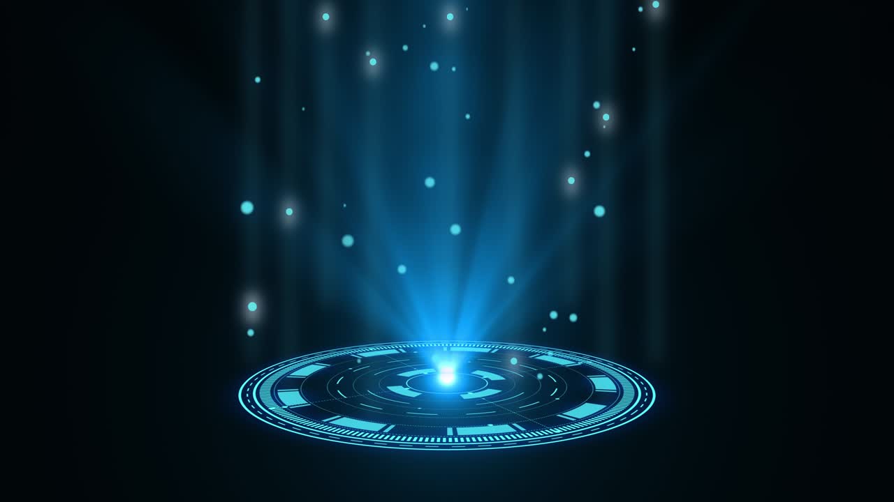 둥근 푸른 홀로그램 hud 디자인 애니메이션, 디지털 기술 개념, 방사선 그래프 시각화, 하이테크 대시보드, 미래 인터페이스, 현대 디스플레이, 가상 데이터