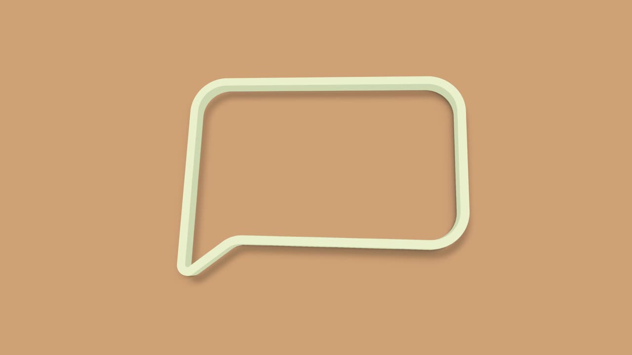 Chat, speech bubble 3d icon animation on brown background. 4K