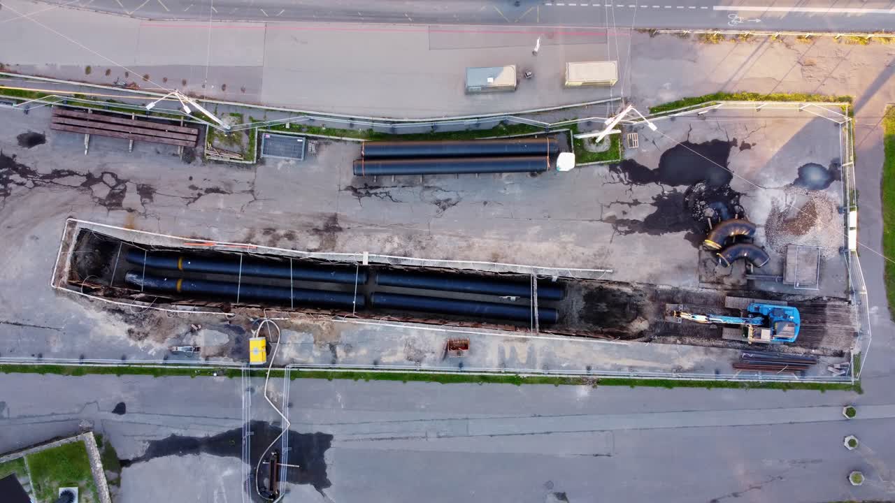 Aerial View of Pipeline Construction Site