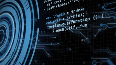 animación del procesamiento de datos sobre un fondo negro