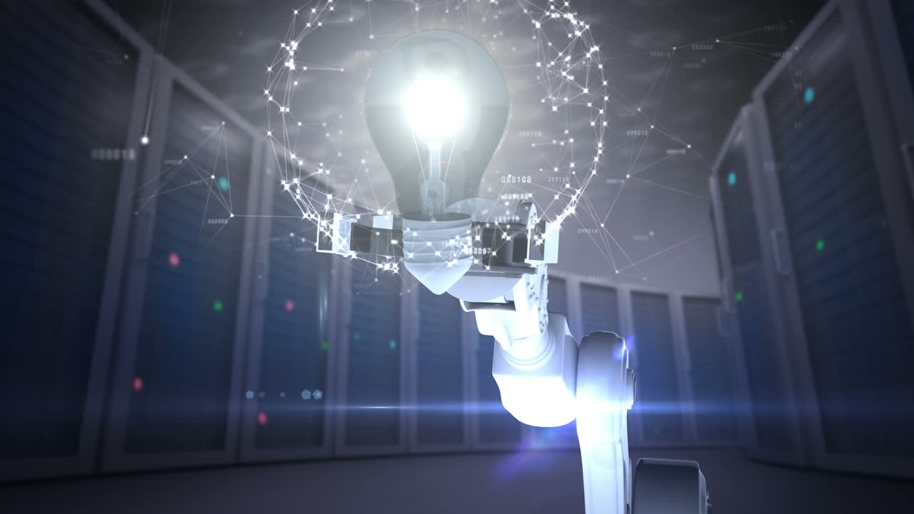 조명 된 전구를 제시 하는 로 ⁇  손