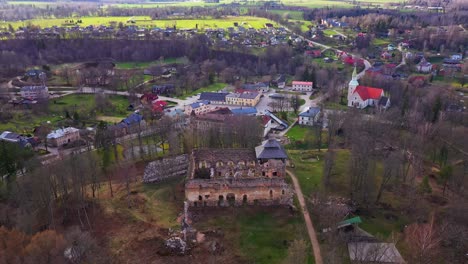 ruins of rauna castle near the village of rauna in latvia