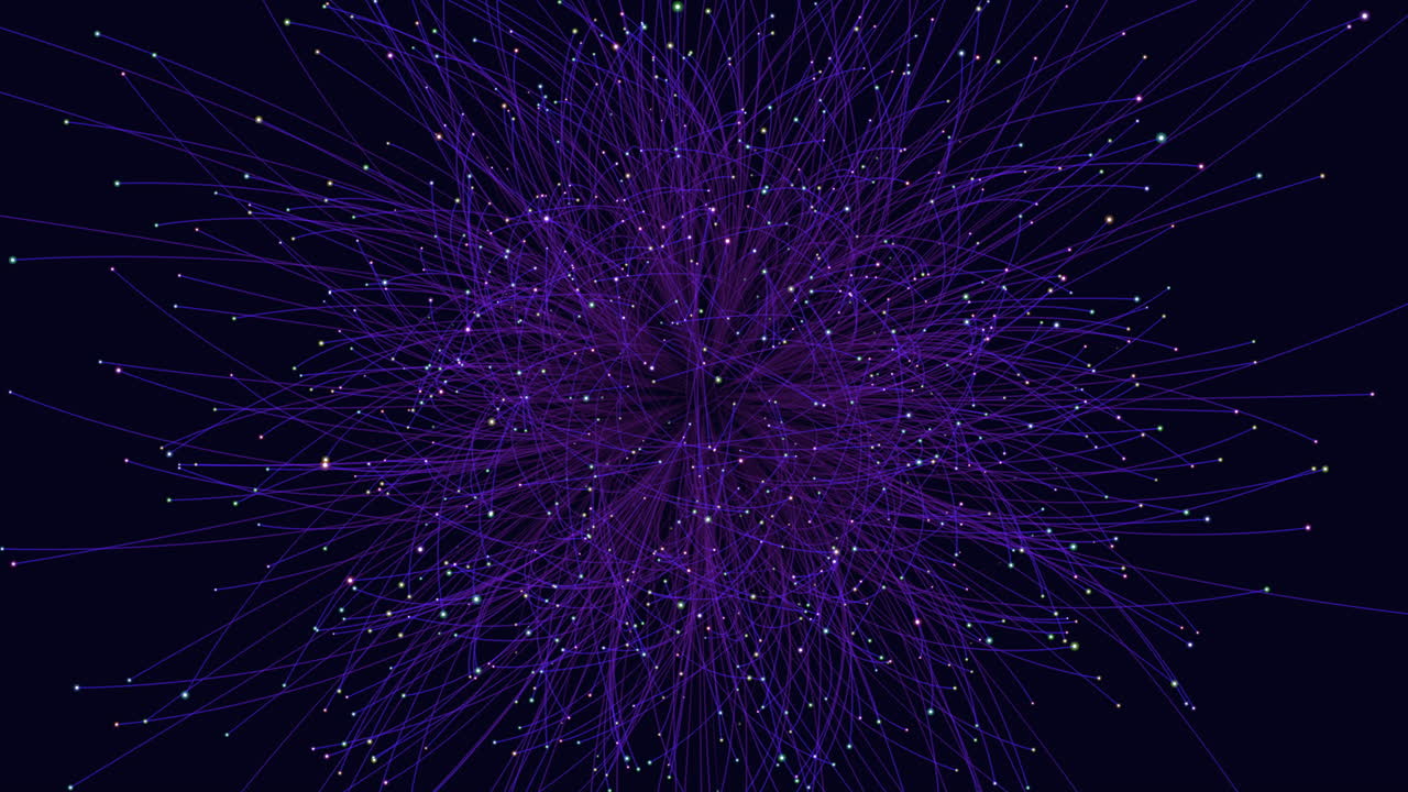 Vibrant spiral with colorful lines in blue and purple