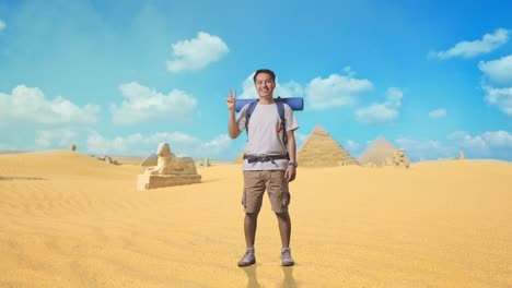 happy traveler in egypt