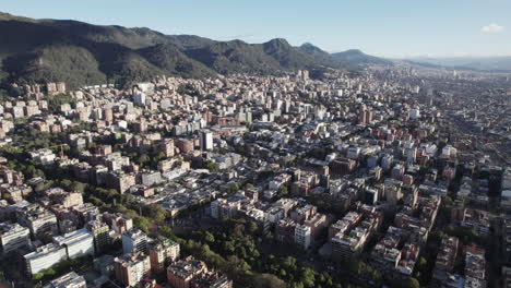 an aerial shot of the beautiful cityscape of bogota city, colombia