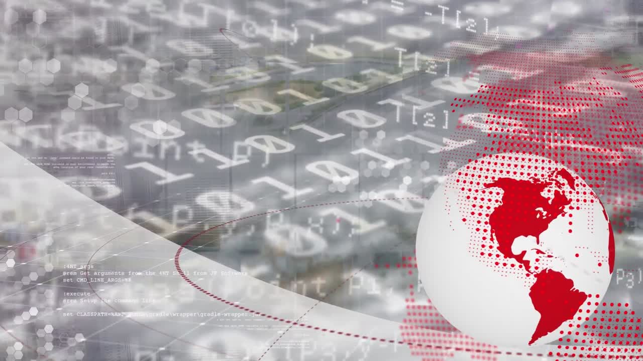 Animation of globe over data processing