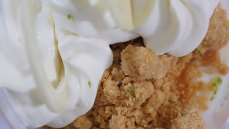 lime crumble dessert with whipped cream