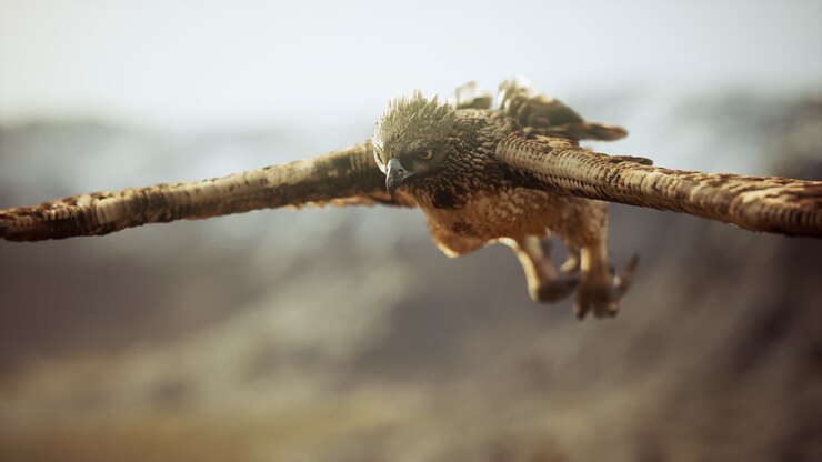 extreme slow motion shot of eagle