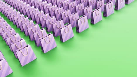 animación 3d de la bolsa de compras para la tienda en línea o el empaque comercial del centro comercial de promoción de descuentos