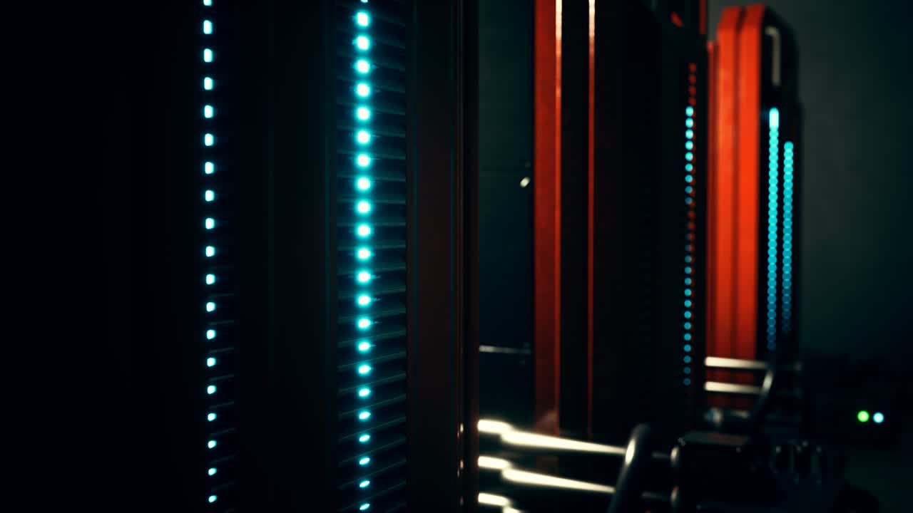 Clean industrial interior of a data server room with servers