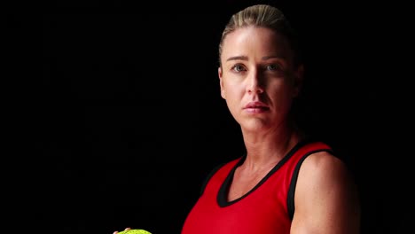 sportswoman plays handball