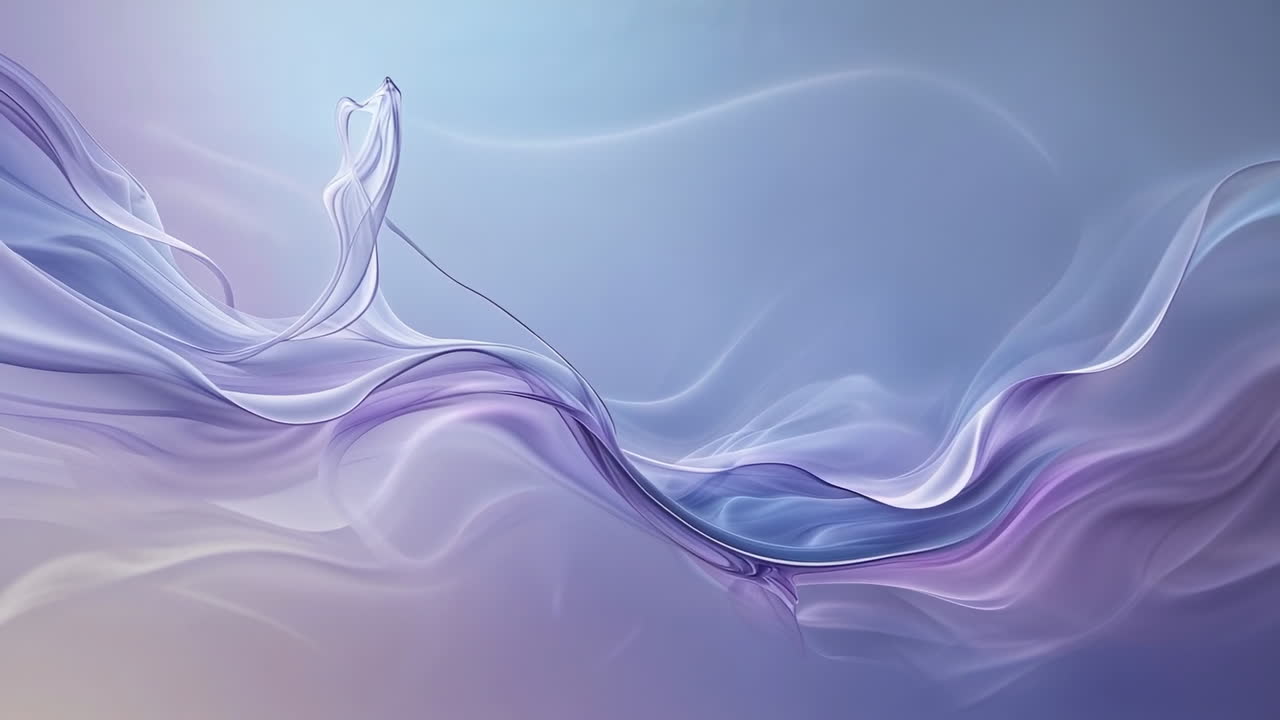 Ethereal Purple and Blue Abstract Flowing Waves