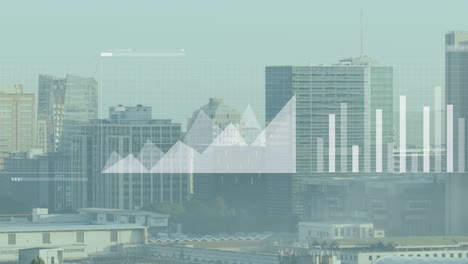 Animation-of-financial-data-processing-over-cityscape