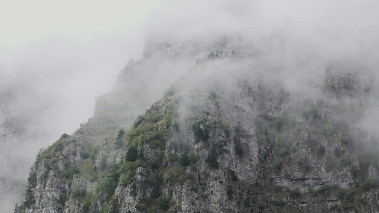 안개가 가득한 산꼭대기