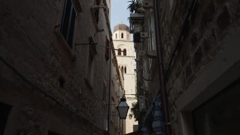 alleyway at the old town streets of dubrovnik in croatia