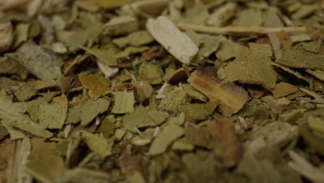 close-up of dried yerba mate