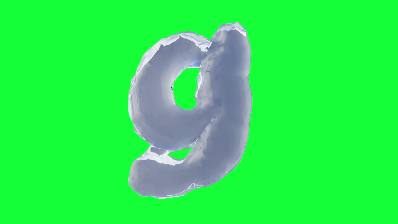 Lettera G in 3D fatta di ghiaccio