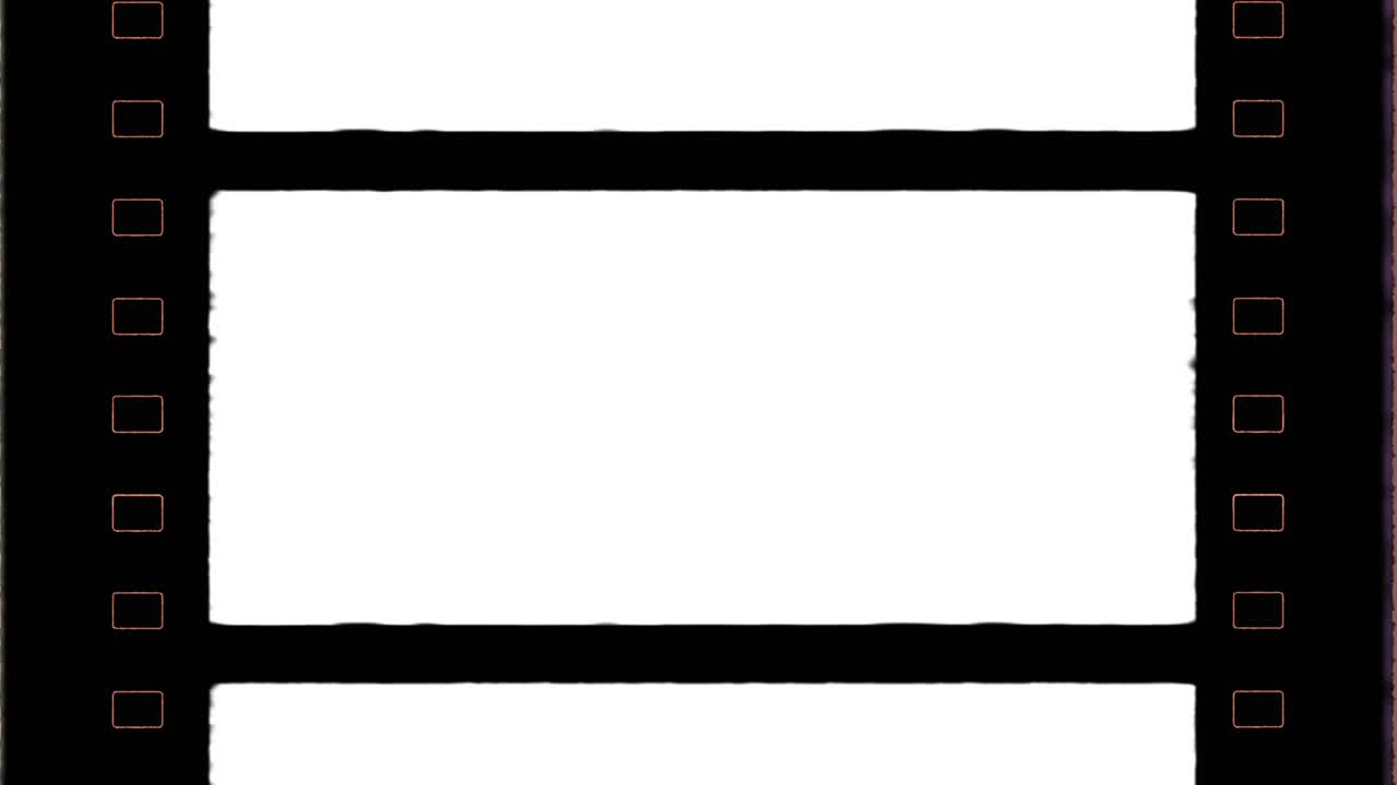 marco de película de 70 mm con agujero de engranaje y flare en el borde de la película