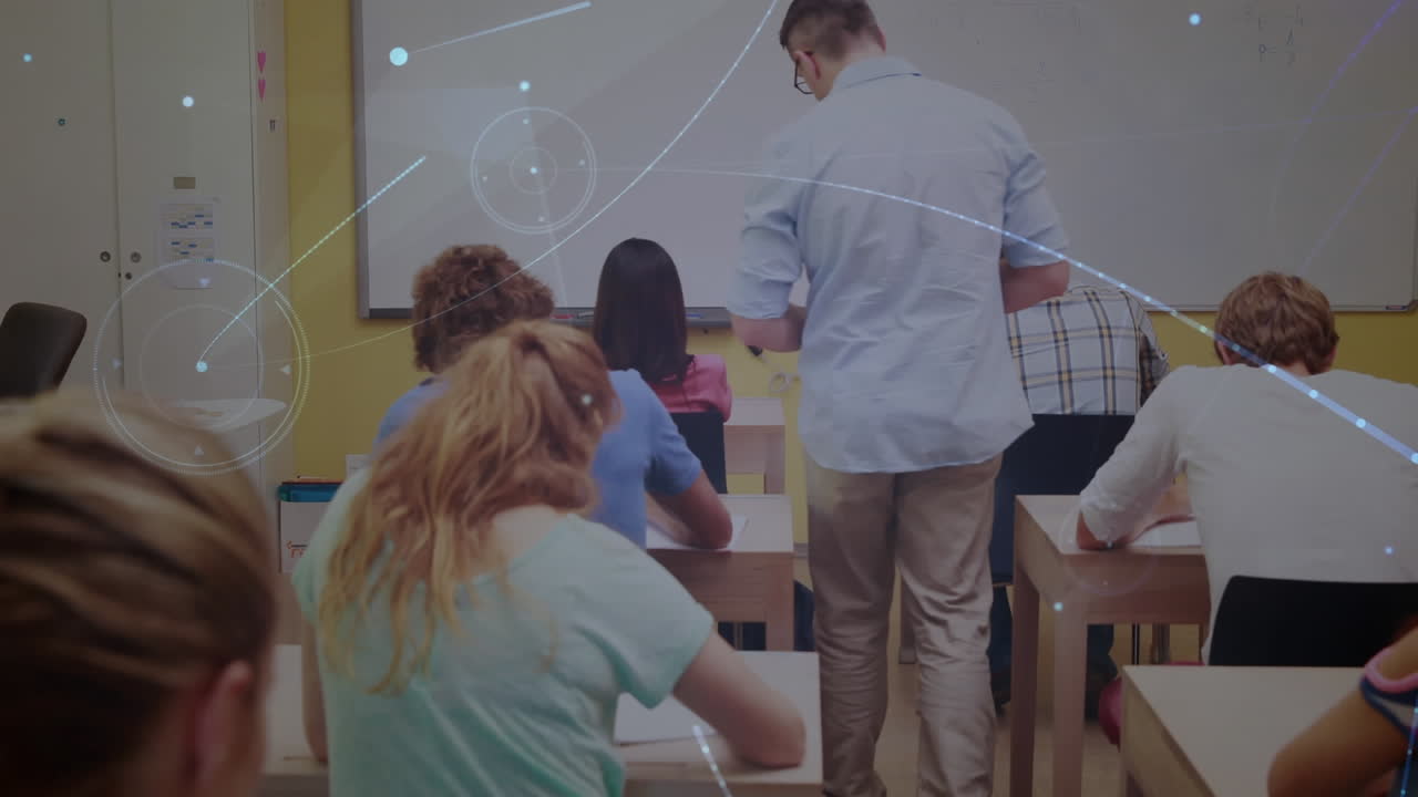 animación de la red de conexiones entre maestros y estudiantes varones