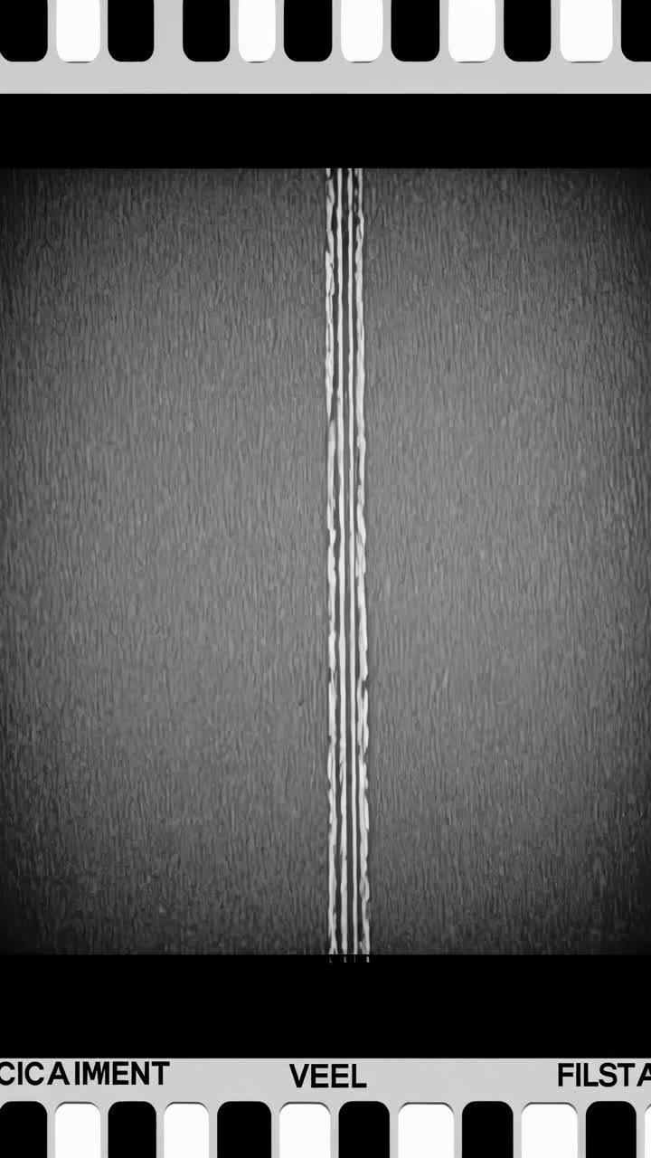 Stile bobina di pellicola vintage con linee verticali, che ricorda vecchi filmati
