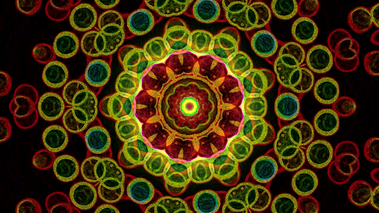 Sequenze di motivi a caleidoscopio virtuale, infinito o in loop continuo
