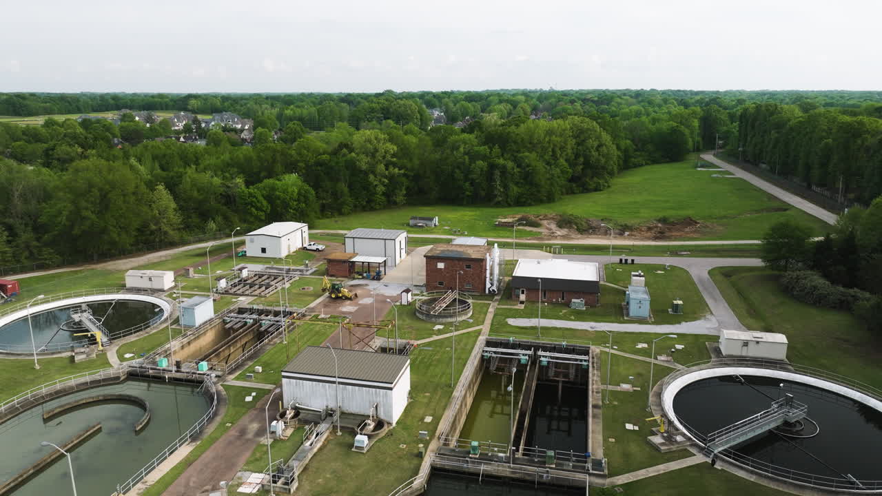 Sewage Treatment Plant Stages In Collierville, Tennessee, USA