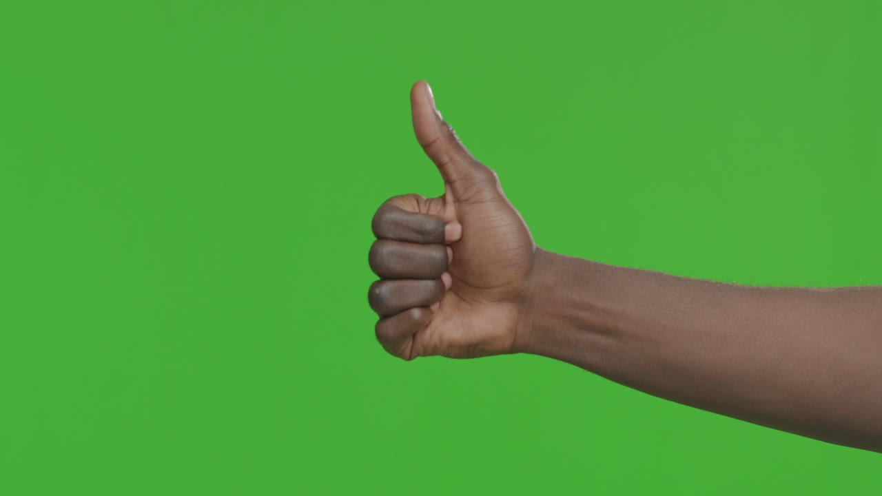 gestos con las manos en pantalla verde