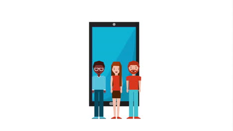 personas y un teléfono inteligente