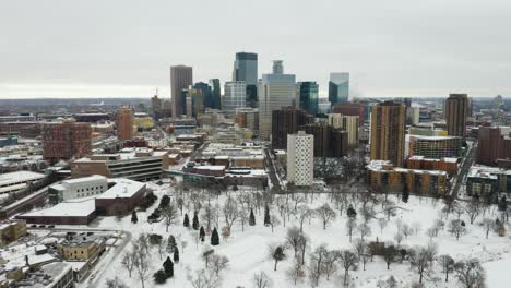 minneapolis skyline in winter