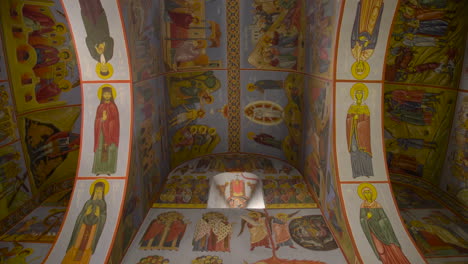 a 12th-century georgian orthodox church, views from inside the lurji monastery, or "blue church", in tbilisi georgia