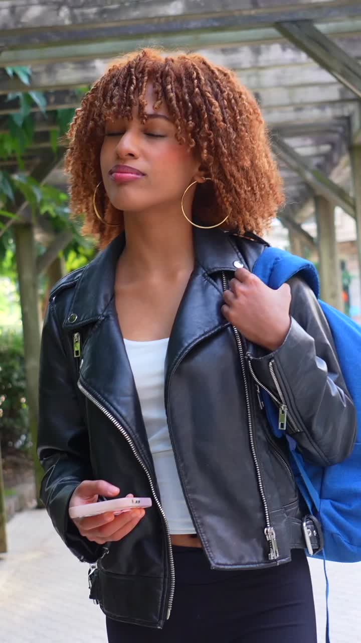Stylish Woman in Leather Jacket