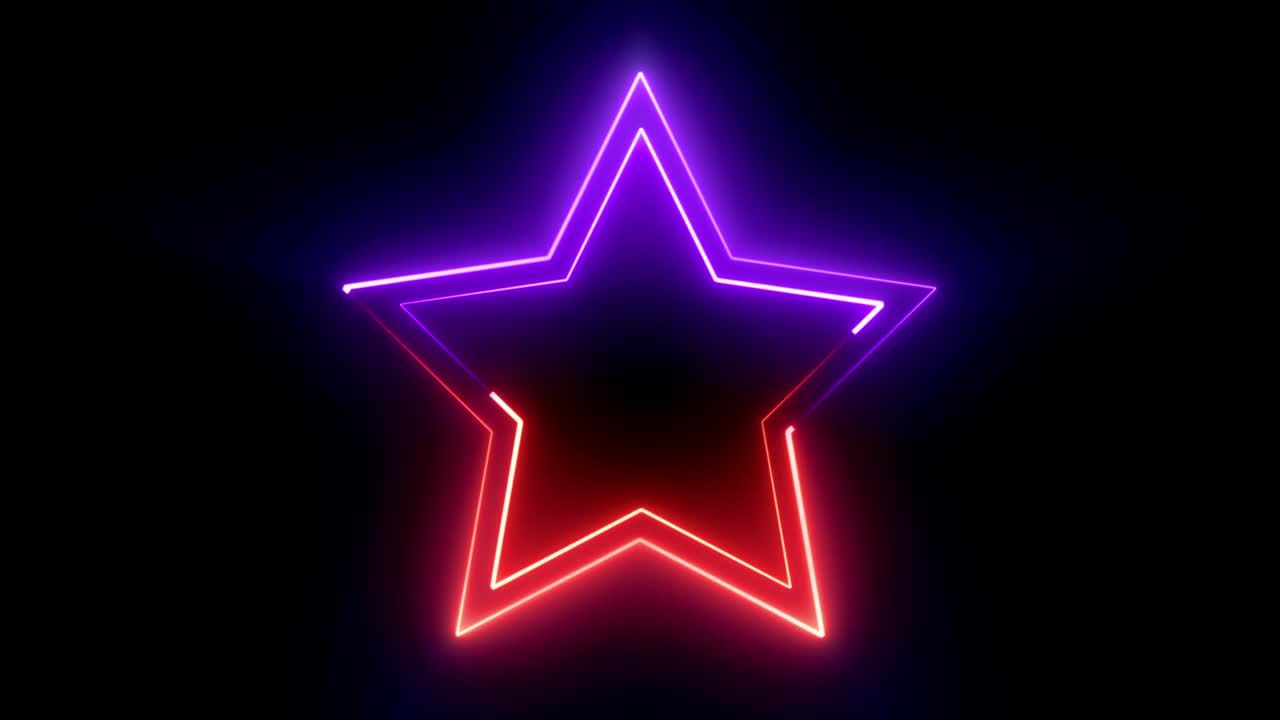 Lysende neonform animation.