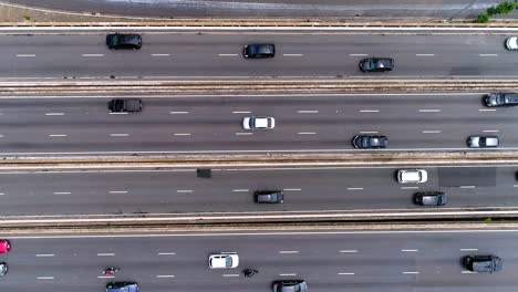 aerial view to the traffic in radial leste, avenue, sao paulo, brazil