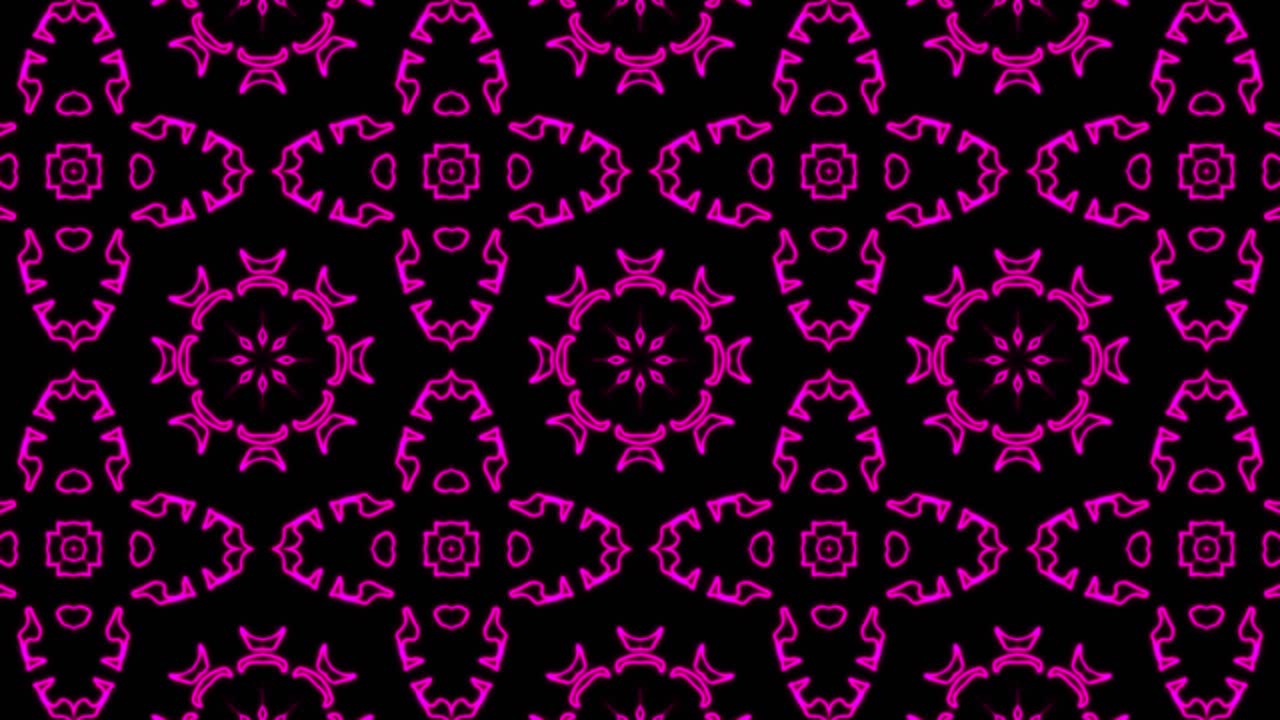 Abstract pink geometric seamless pattern background. Abstract Stripes Kaleidoscope Loop. Fast Psychedelic Colorful Kaleidoscope VJ background. Disco Abstract Motion Background. Kaleidoscope effect