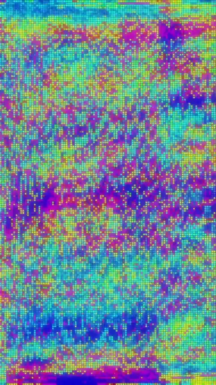 Animazione di rumore pixelato colorato su sfondo astratto